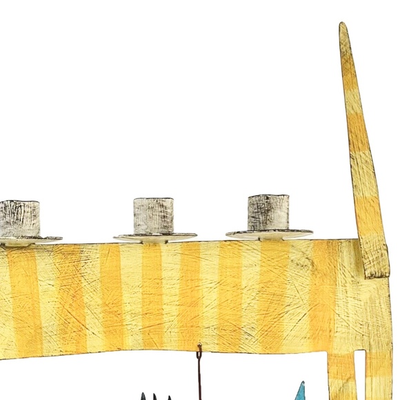 ACME Animal Canada Cat With hanging Fishes, 3 Candle Holder Handcrafted Signed - Picture 8 of 14